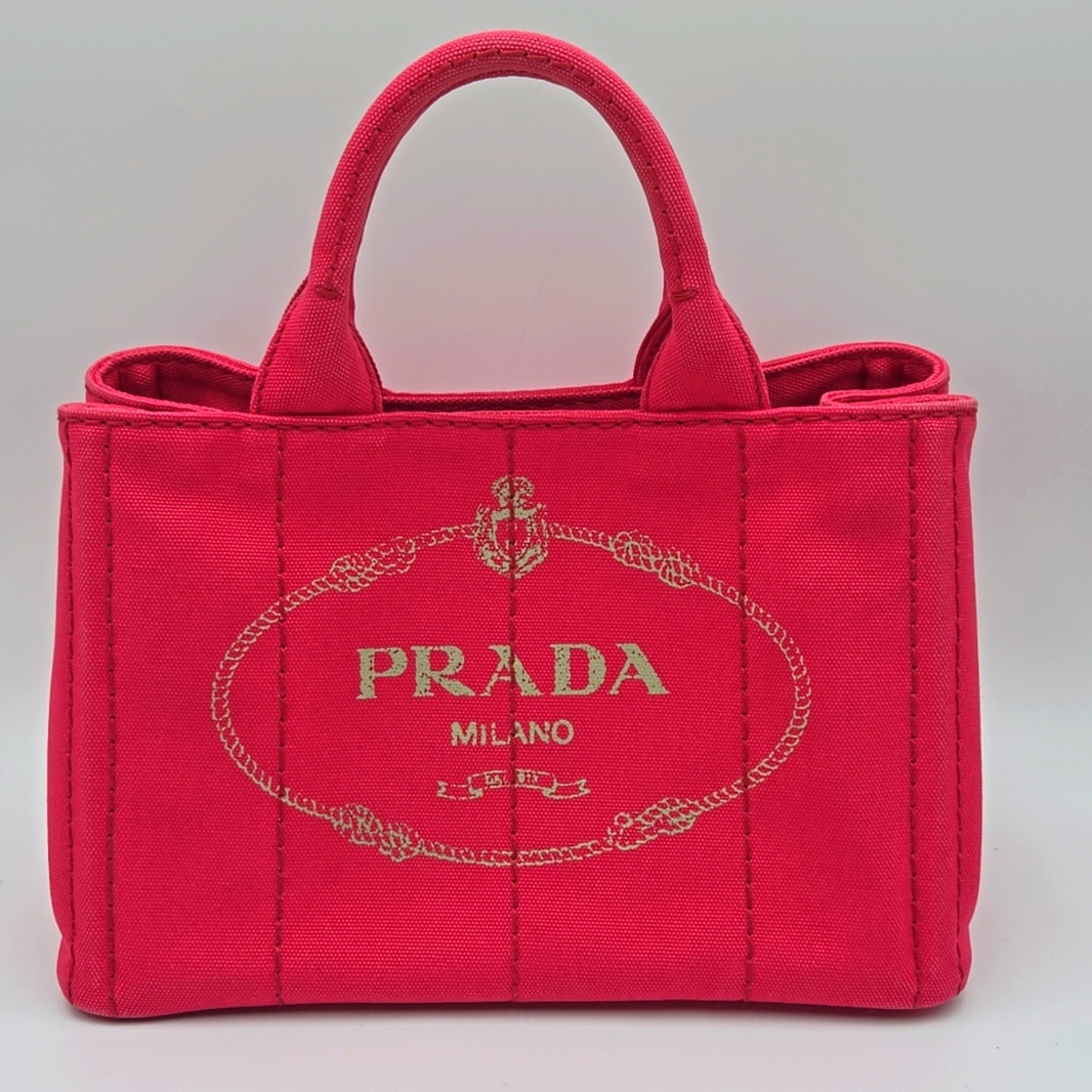 PRADA Canvas Canapa Tote Cotton Denim B2439G Pink - COA included - Picture 1 of 12